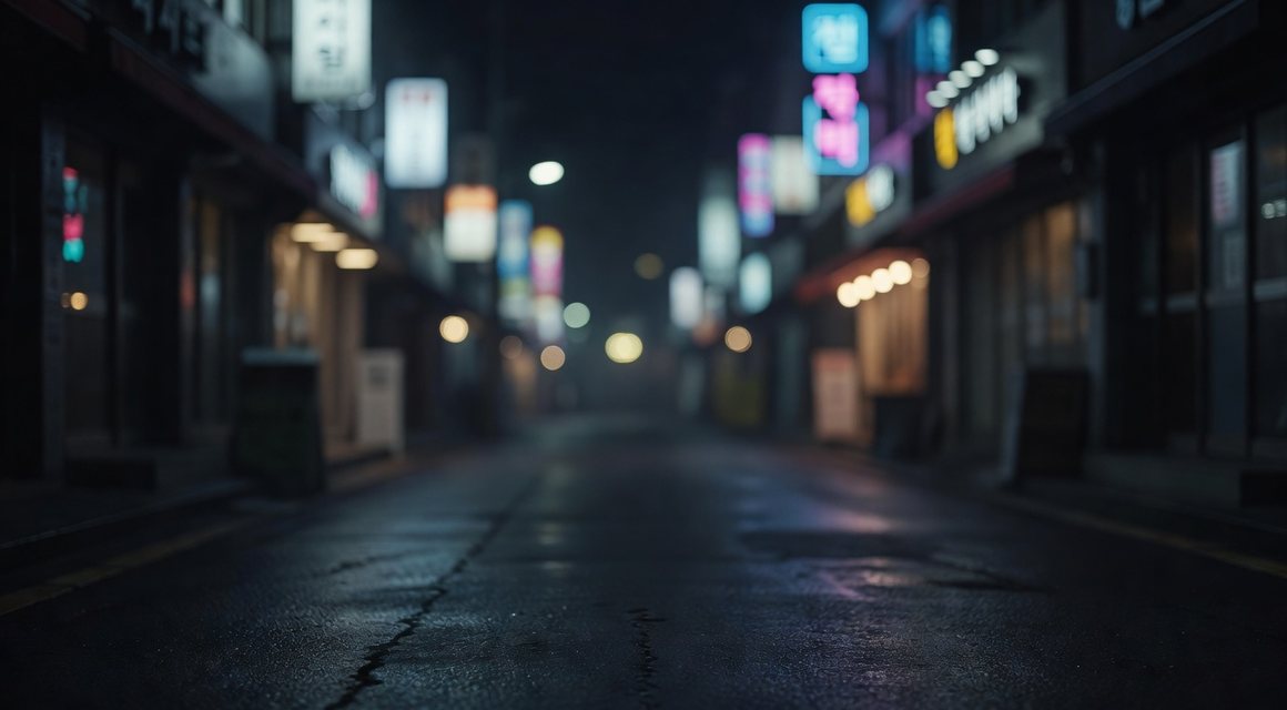 야간 상가 거리 이미지 — 광양 생활권 안내